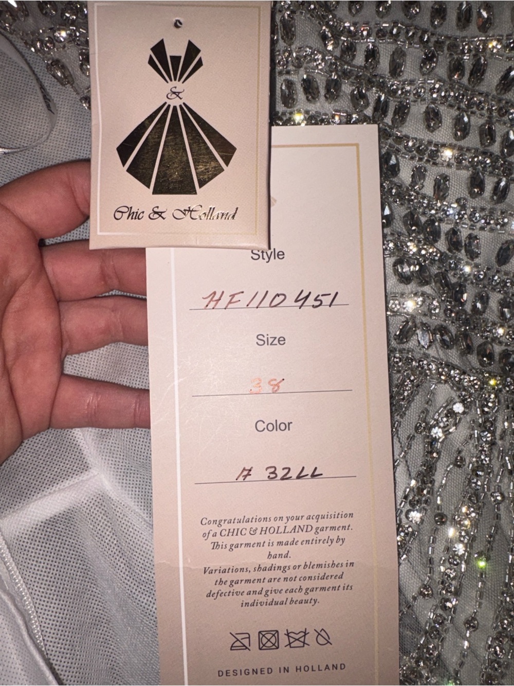 Chic and Holland. Sparkling Silver Beaded Spaghetti Strap Dress - Picture 3 of 13